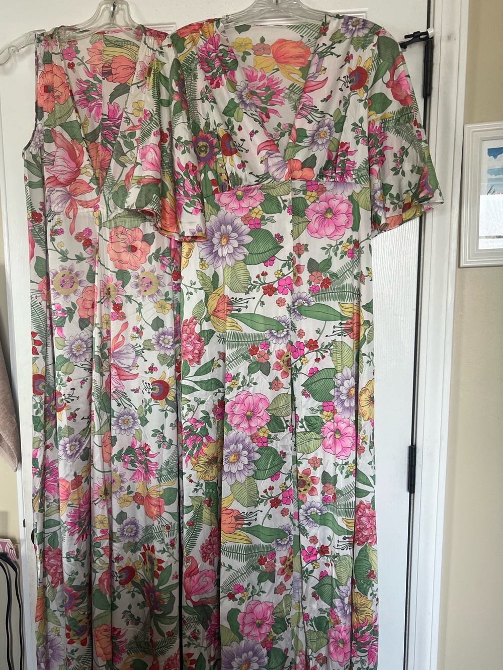 Vintage 60’s 70’s Vanity Fair Mod Psychedelic Floral Robe Nightgown Peignoir S M